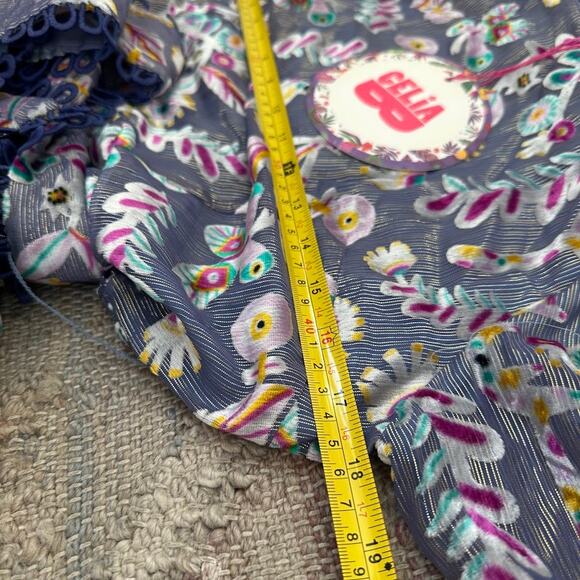 NWT Celiab Velvet Devore With Gold Lurex Floral Katie Midi Dress Size L - Picture 11 of 12